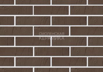 Кирпич облицовочный керамический ЖКЗ Темно-коричневый Скала 1НФ