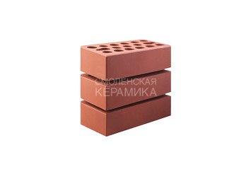 Кирпич облицовочный КЕРМА 1НФ, Красный гладкий, утолщенная стенка