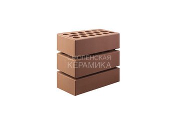 Кирпич облицовочный КЕРМА 1НФ, Терракот гладкий, утолщенная стенка