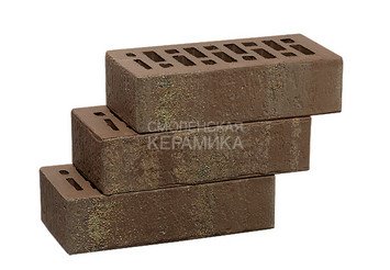 Кирпич облицовочный СТАРЫЙ ОСКОЛ Коричневый антик 1НФ