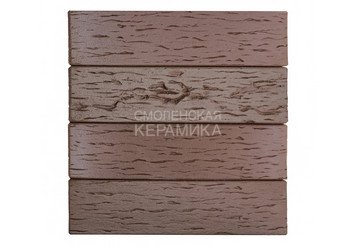 Клинкер фасадный ЛСР «Брюгге» темно-терракотовый флэш береста