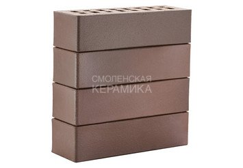 Клинкер фасадный ЛСР «Брюгге» темно-терракотовый флэш гладкий