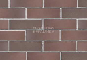Клинкер фасадный ЛСР «Брюгге» темно-терракотовый флэш гладкий