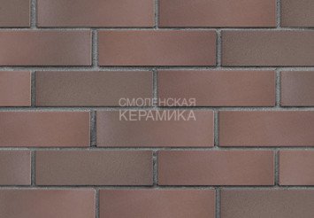 Клинкер фасадный ЛСР «Брюгге» темно-терракотовый флэш гладкий
