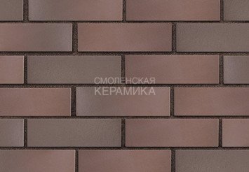Клинкер фасадный ЛСР «Брюгге» темно-терракотовый флэш гладкий