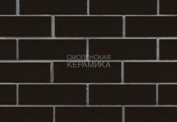Клинкер фасадный ЛСР «Рейкьявик» черный гладкий глянцевый