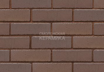 Клинкер фасадный ЛСР Возрождение «Антверпен» темно-терракотовый флэш винтаж