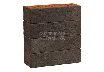 Клинкер фасадный ЛСР Возрождение «Лиссабон» темно-красный с черным песком винтаж