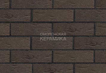 Клинкер фасадный ЛСР Возрождение «Лиссабон» темно-красный с черным песком винтаж
