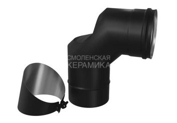 Колено-ревизия угол 90° (430/0,8 мм / эмаль /600° черная) Ф150 BLACKSIDE