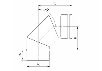 Колено угол 90° (430/0,5 мм) Ф125