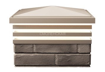 Колпак с подсветкой Zking Bona 385 х 385 с посадкой на 1,5 кирпича бежевый
