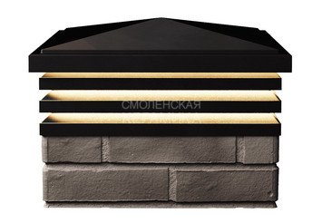 Колпак с подсветкой Zking Bona 385 х 385 с посадкой на 1,5 кирпича черный