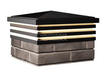Колпак с подсветкой Zking Bona 385 х 385 с посадкой на 1,5 кирпича черный
