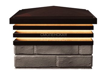 Колпак с подсветкой Zking Bona 385 х 385 с посадкой на 1,5 кирпича коричневый