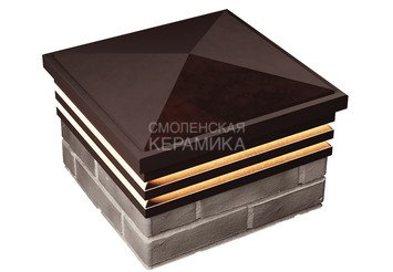 Колпак с подсветкой Zking Bona 385 х 385 с посадкой на 1,5 кирпича коричневый