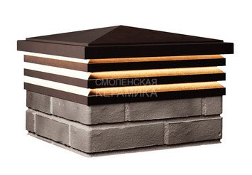 Колпак с подсветкой Zking Bona 385 х 385 с посадкой на 1,5 кирпича коричневый