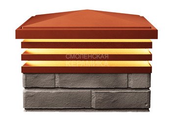 Колпак с подсветкой Zking Bona 385 х 385 с посадкой на 1,5 кирпича красный
