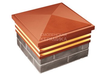 Колпак с подсветкой Zking Bona 385 х 385 с посадкой на 1,5 кирпича красный