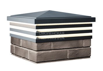 Колпак с подсветкой Zking Bona 385 х 385 с посадкой на 1,5 кирпича серый