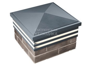 Колпак с подсветкой Zking Bona 385 х 385 с посадкой на 1,5 кирпича серый