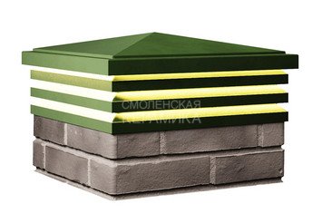 Колпак с подсветкой Zking Bona 385 х 385 с посадкой на 1,5 кирпича зеленый