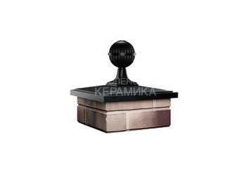 Колпак с шаром Zking Bona 385 х 385 с посадкой на 1,5 кирпича черный