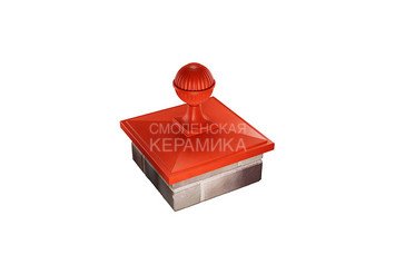 Колпак с шаром Zking Bona 385 х 385 с посадкой на 1,5 кирпича красный