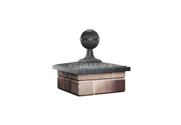 Колпак с шаром Zking Bona 385 х 385 с посадкой на 1,5 кирпича серый