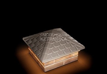 Колпак Zking Elbrus 385х385 с подсветкой на 1,5 кирпича бежевый