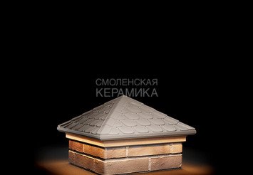 Колпак Zking Elbrus 385х385 с подсветкой на 1,5 кирпича бежевый