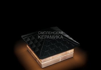 Колпак Zking Elbrus 385х385 с подсветкой на 1,5 кирпича черный