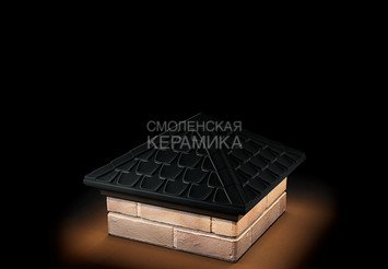 Колпак Zking Elbrus 385х385 с подсветкой на 1,5 кирпича черный