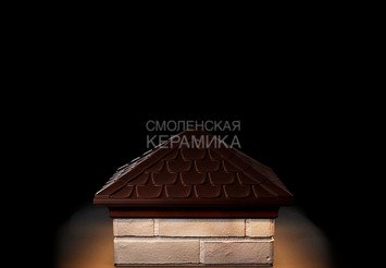 Колпак Zking Elbrus 385х385 с подсветкой на 1,5 кирпича коричневый