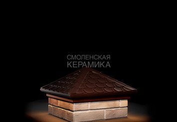 Колпак Zking Elbrus 385х385 с подсветкой на 1,5 кирпича коричневый