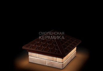 Колпак Zking Elbrus 385х385 с подсветкой на 1,5 кирпича коричневый