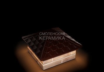 Колпак Zking Elbrus 385х385 с подсветкой на 1,5 кирпича коричневый