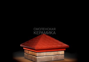 Колпак Zking Elbrus 385х385 с подсветкой на 1,5 кирпича красный