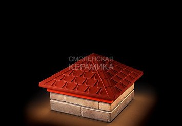 Колпак Zking Elbrus 385х385 с подсветкой на 1,5 кирпича красный
