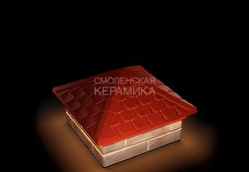 Колпак Zking Elbrus 385х385 с подсветкой на 1,5 кирпича красный
