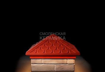 Колпак Zking Elbrus 385х385 с подсветкой на 1,5 кирпича красный