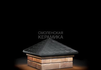 Колпак Zking Elbrus 385х385 с подсветкой на 1,5 кирпича серый