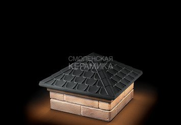 Колпак Zking Elbrus 385х385 с подсветкой на 1,5 кирпича серый