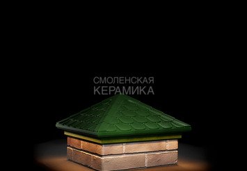 Колпак Zking Elbrus 385х385 с подсветкой на 1,5 кирпича зеленый
