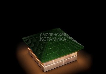 Колпак Zking Elbrus 385х385 с подсветкой на 1,5 кирпича зеленый