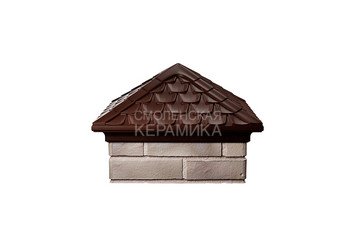 Колпак Zking Elbrus 385х385 с посадкой на 1,5 кирпича коричневый