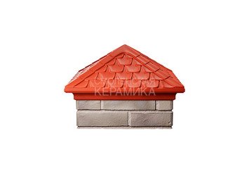 Колпак Zking Elbrus 385х385 с посадкой на 1,5 кирпича красный