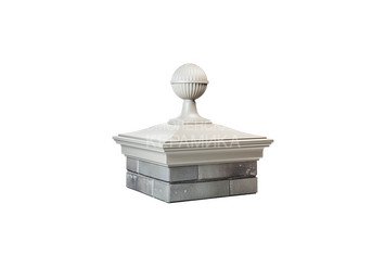 Колпак Zking Monblan 385 х 385 на 1,5 кирпича с шаром бежевый