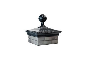 Колпак Zking Monblan 385 х 385 на 1,5 кирпича с шаром черный