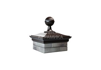 Колпак Zking Monblan 385 х 385 на 1,5 кирпича с шаром коричневый